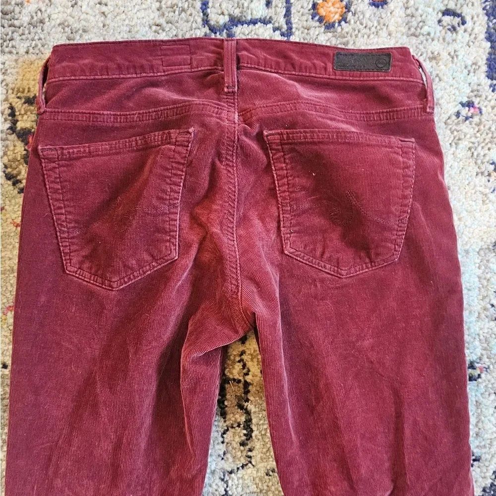 AG Adriano Goldschmied the stevie slim straight rust colored micro cords sz 26